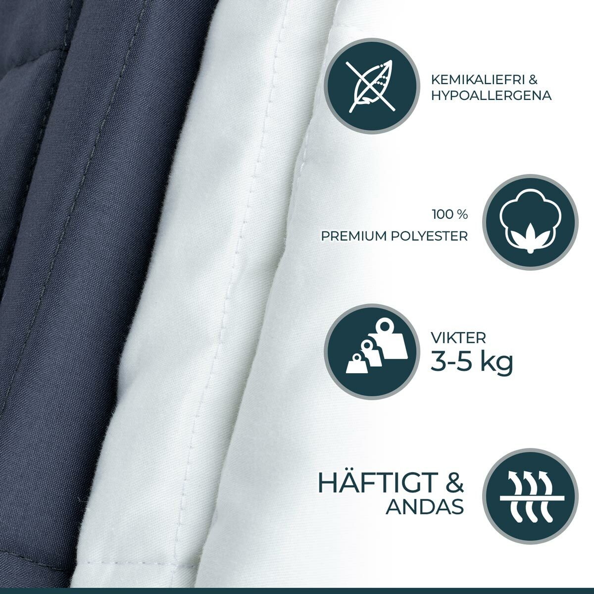 
              Polar Night Weighted Blanket 3-5kg, 100x150cm