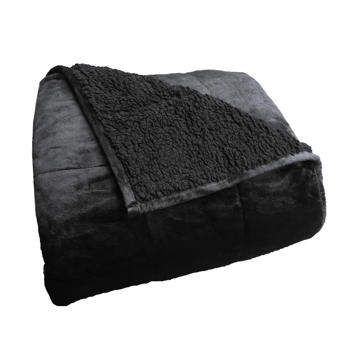 Polar Night Weighted Blanket 135x200cm Sherpa Black